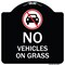 Signmission No Vehicles on Grass Heavy-Gauge Aluminum Architectural Sign, 18" x 18", BW-1818-23552 A-DES-BW-1818-23552 - alternate 1